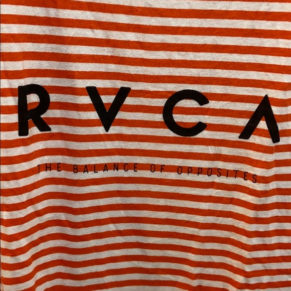 NWT RVCA Strokes Womens Tank - Orange White Stripe - Picture 7 of 10